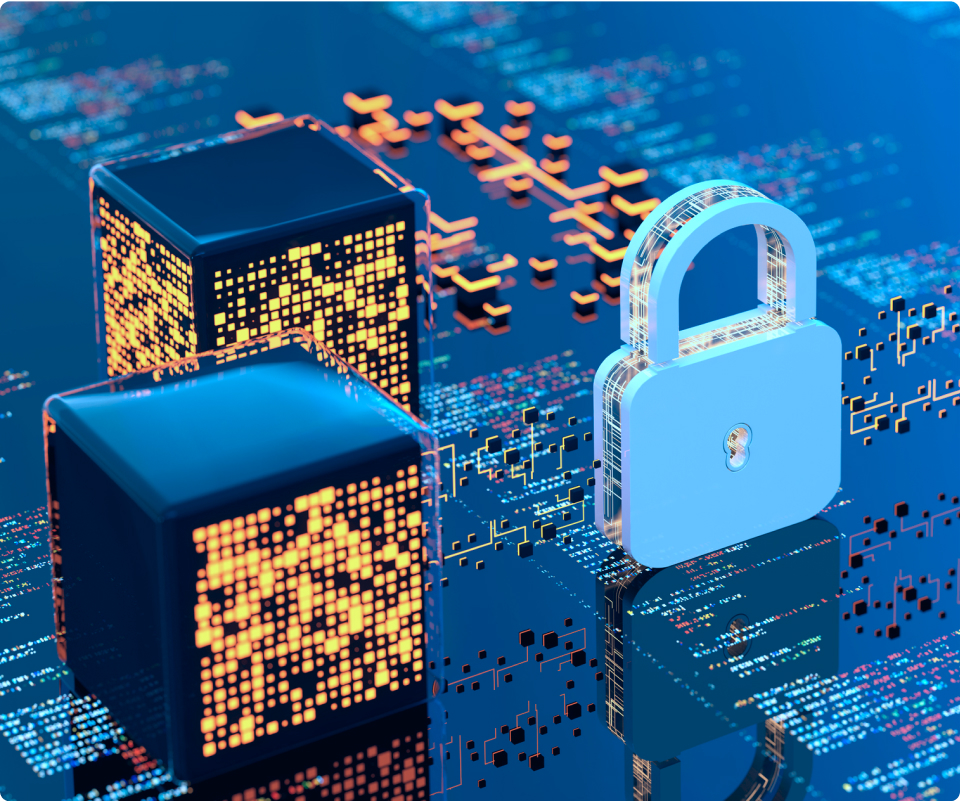 Abstract image of lock and connections to demonstrate the enhanced security provided to your clients when you join the Axiad Partner Program