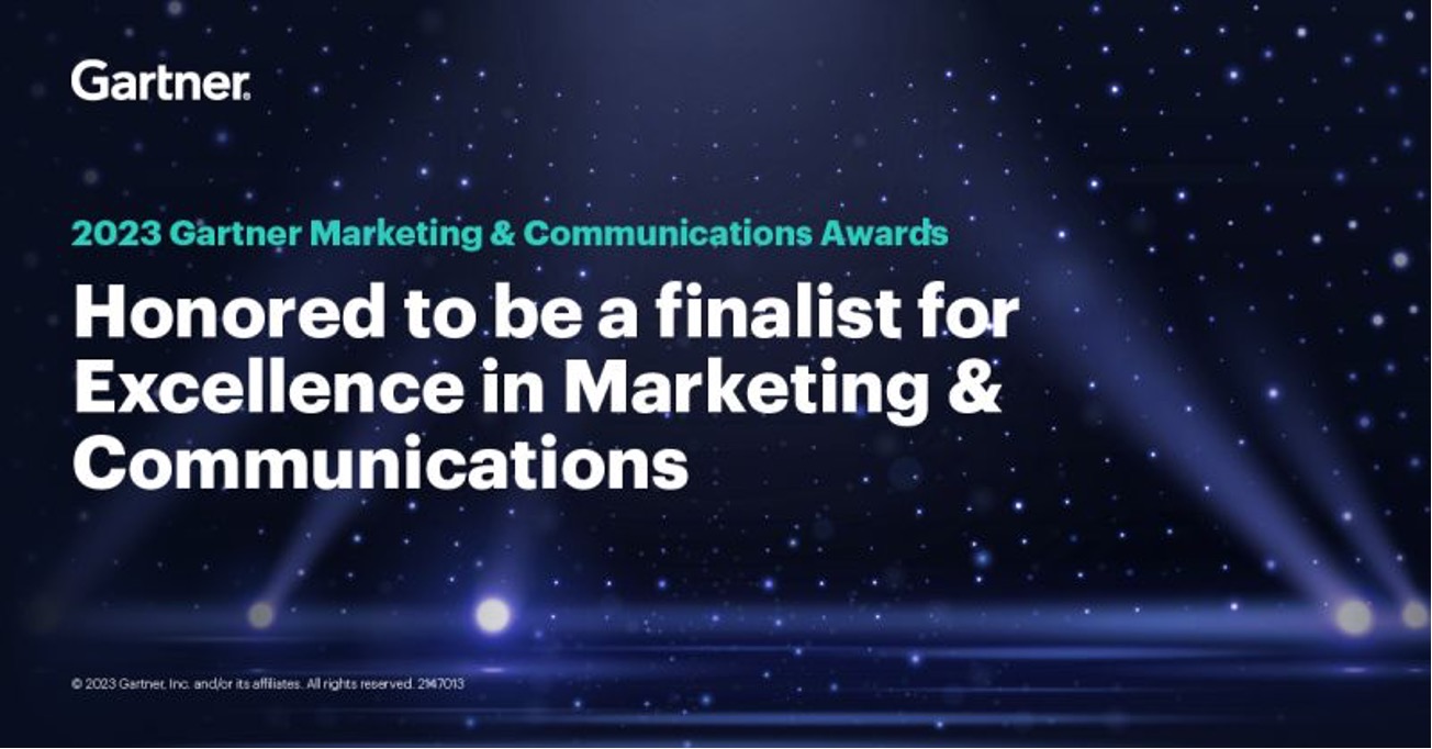 Gartner Marketing and Communication Awards slide showing Axiad as a Finalist.