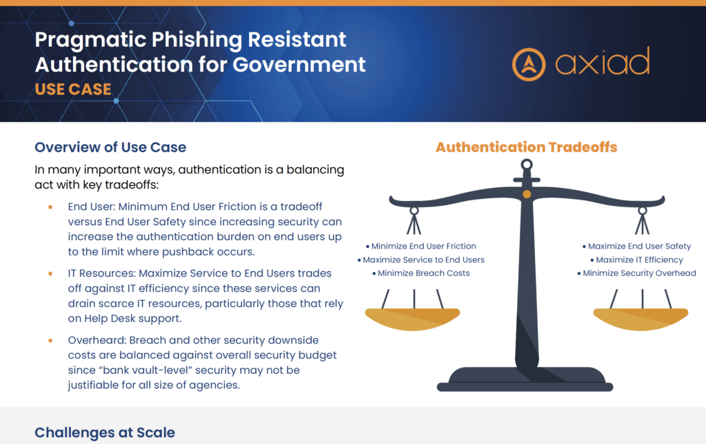 Quick view of the start of the PDF describing the use case of Pragmatic Phishing Resistant Authentication for Government